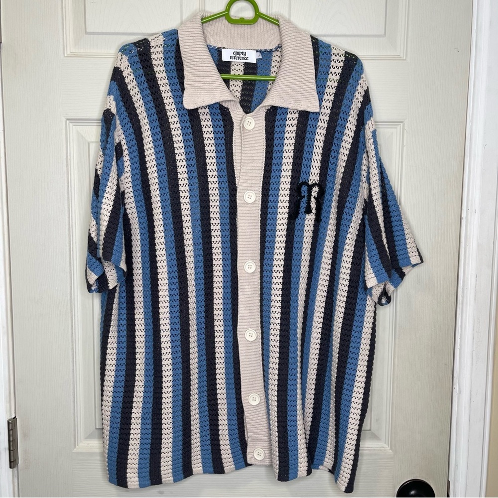 Empty Reference Casual Striped Woven Shirt Sz L